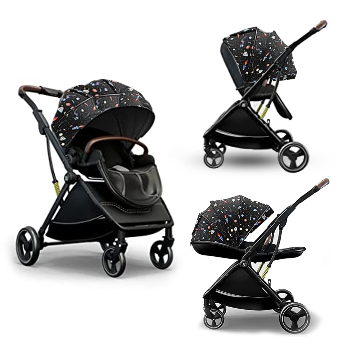 - Multi-Purpose, Multi-Adjustment Stroller pram Travel Friendly, Broad seat & Bed Buggy for 0-36 Months (Coballe Graffiti)
