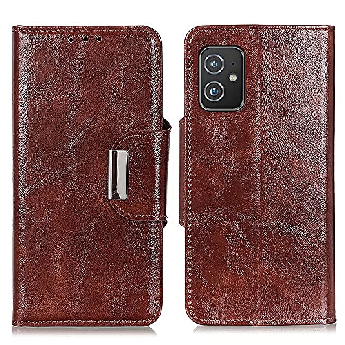 DESHENG Smartphone Protective Phone Flip Cases Wallet Cases for Asus Zenfone 8 Case,PU + TPU Leather Flip Cover with Card Holder Kickstand Magnetic Closure Shockproof Protective Phone Case Phone Bag