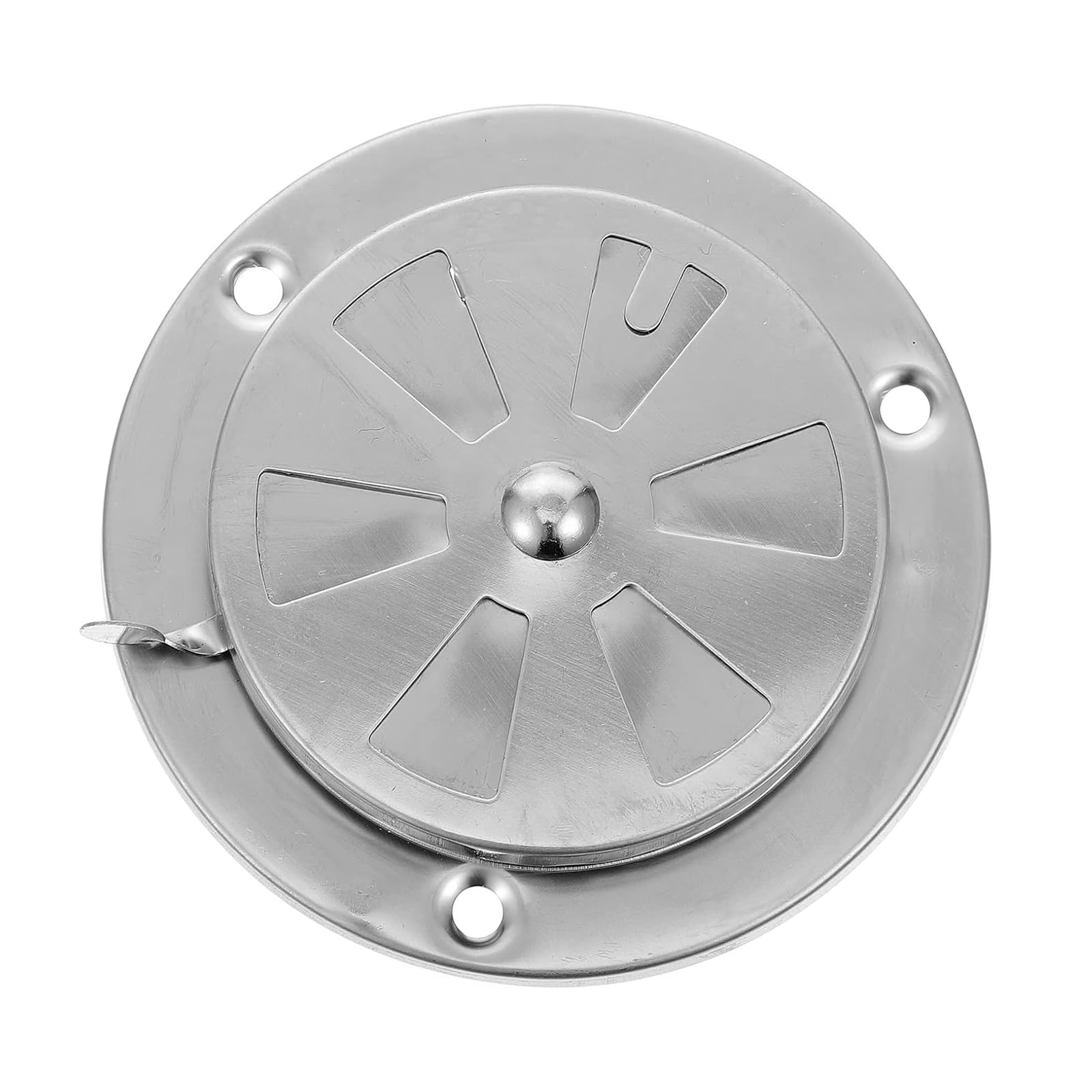 Changxiang White One Piece Smooth Surface Steel Round Vent Cover Polished Air Vent Grille Cover Adjustable Smoker Exhaust Vent Replacement For Dryer Damper Thermostat Oven
