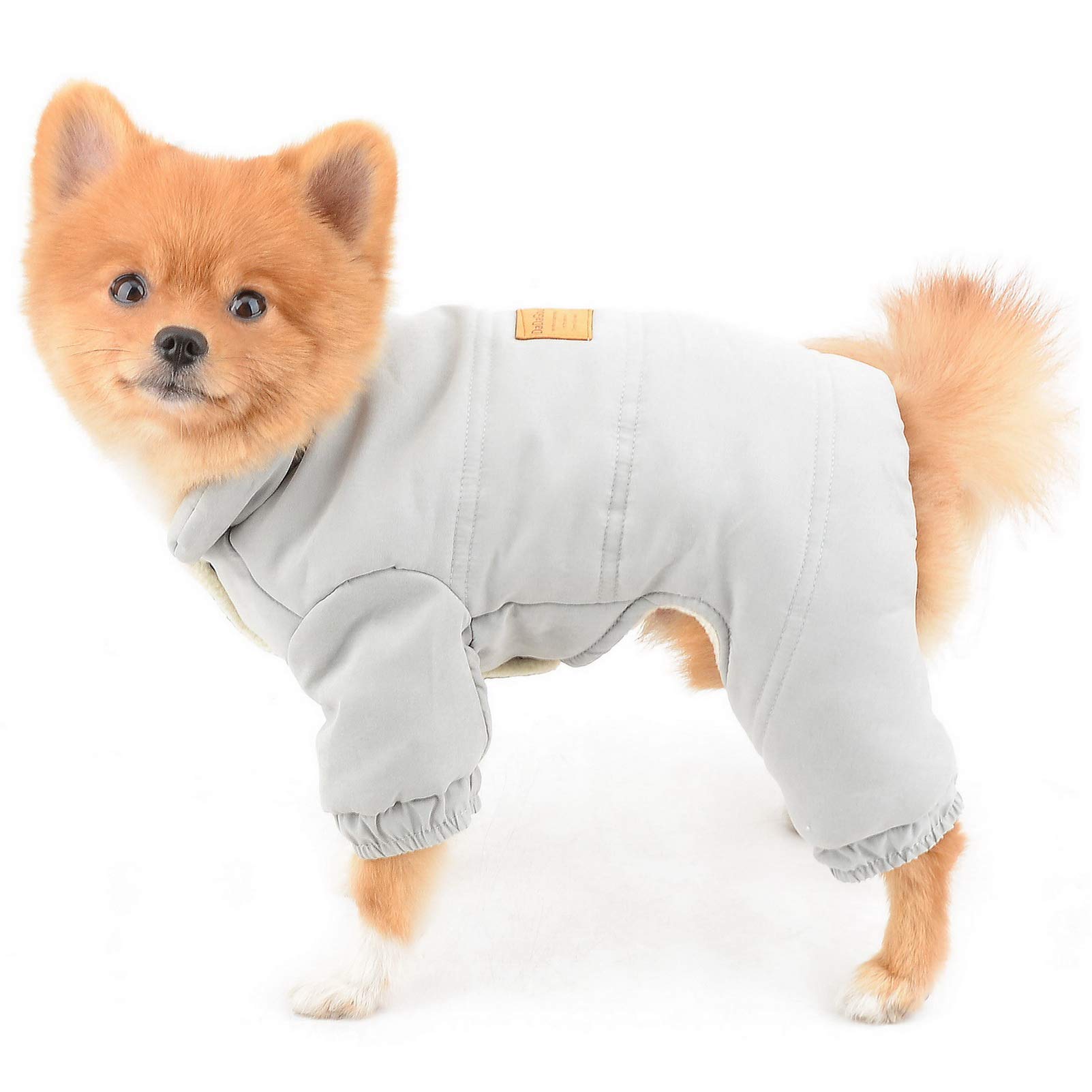SELMAI Waterproof Dog Winter Coat Solid Color Soft Warm Fleece Pet Clothes for Small Medium Dogs Cats Apparel for Puppy Comfortable Thick Padded Jacket Chihuahua Snowsuit Cold Weather Gray XL