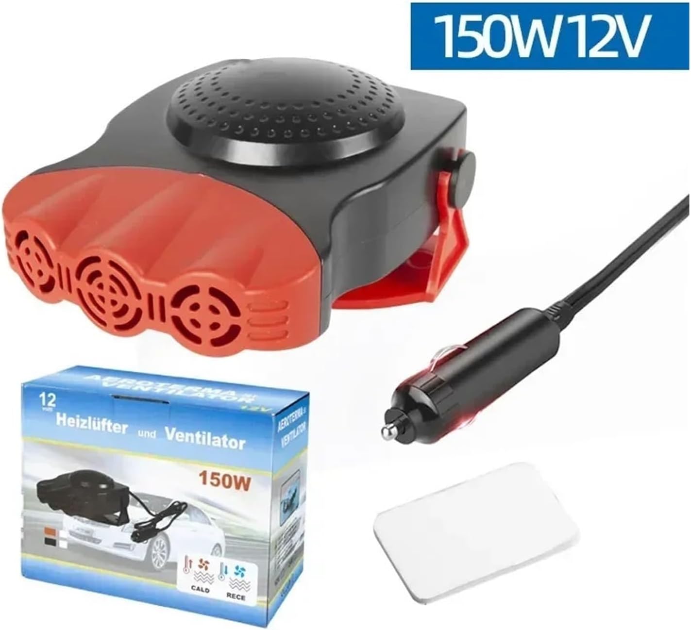 12V Auto Windshield Defroster Winter Car Heater Fan 3 Head Electric Cooling Heating Defogging Demister Anti-Fog(12v1)