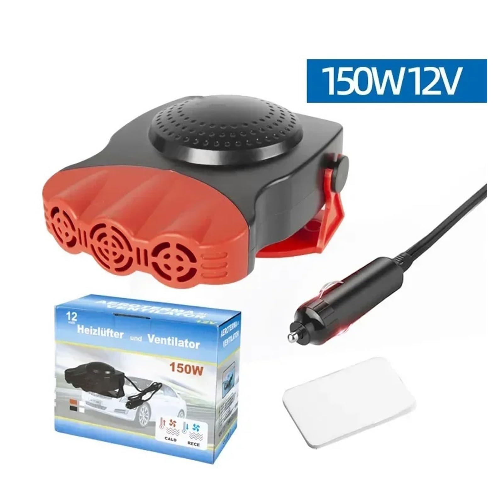 Desempañador de parabrisas automático de 12 V, calentador de invierno for coche, ventilador, 3 cabezales, refrigeración eléctrica, calefacción, desempañador y antivaho.(12v1)