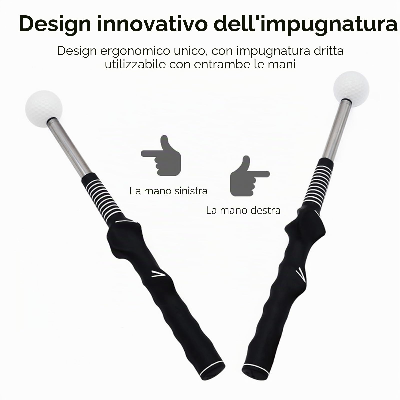 PEAKGEAR Golf, trainer per swing con suono di clic ritmico, aiuto allenamento retrattile per golfisti mancini, ideale per pratica indoor, allenamento di forza e tempo per chipping e colpi