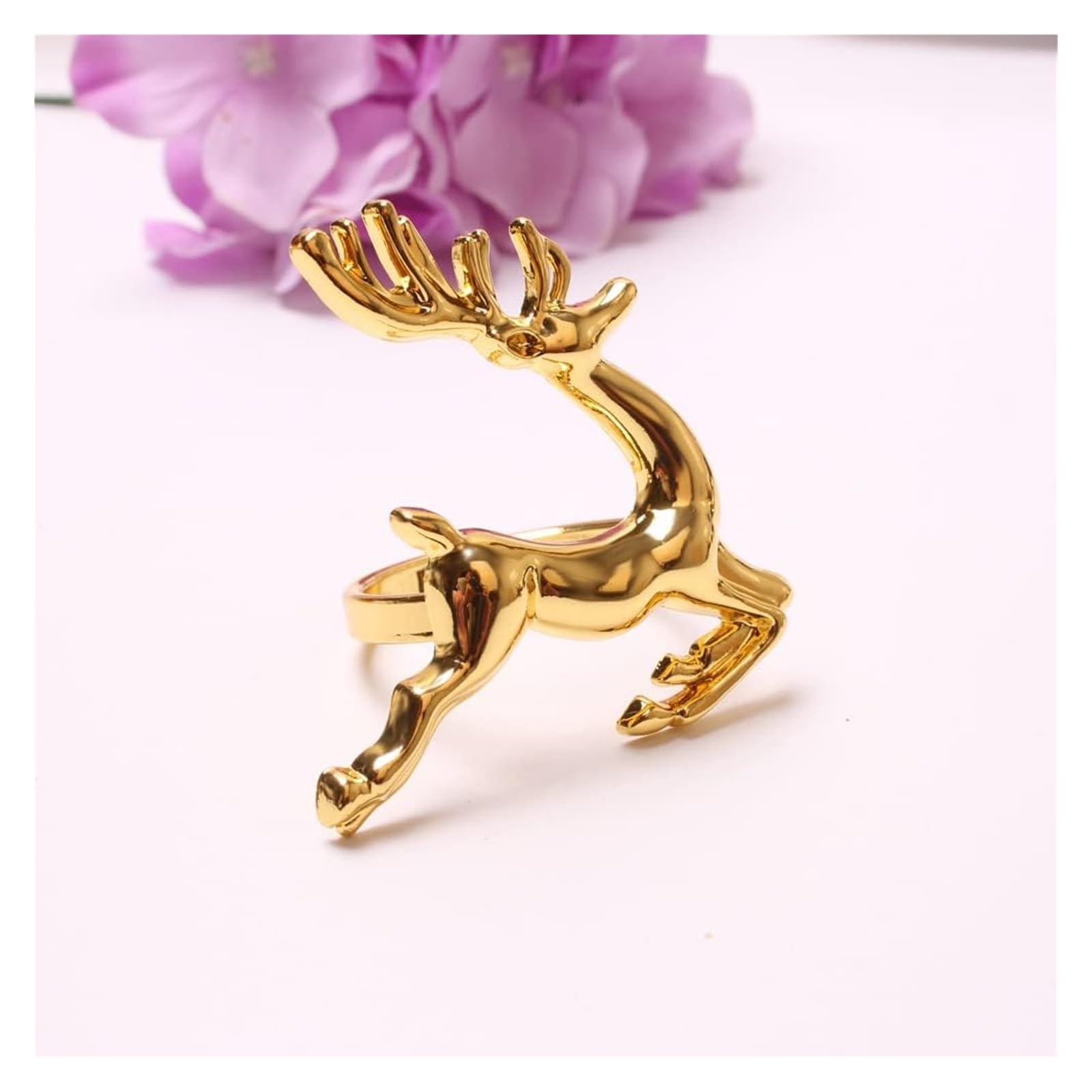 Hebilla de Metal servilletero servilletero Anillo, 12 Piezas de Hebillas for manteles de Boda con diseño de Cervatillo Dorado, Anillos de Papel for Toallas de decoración de Hotel