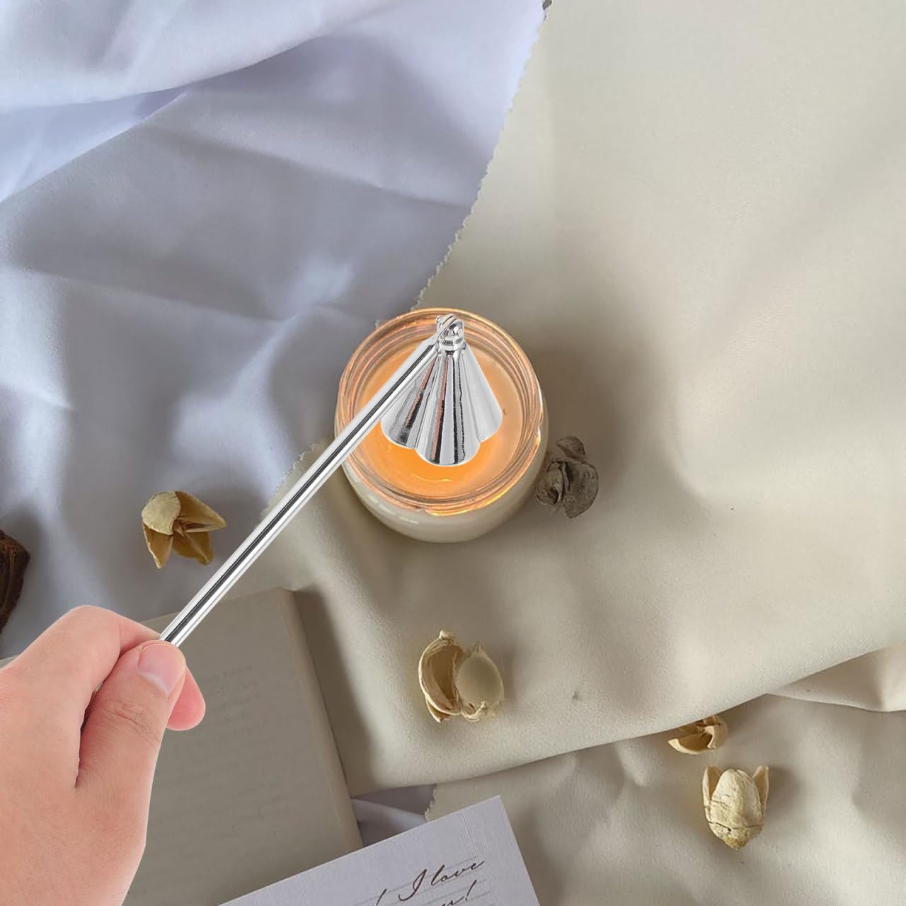 TEHAUX Candle Snuffer Stainless Candle Extinguisher 8.85In Portable Wick Flame Snuffer for Candles Tools for Home Decor Lovers Gift Ideas image 3