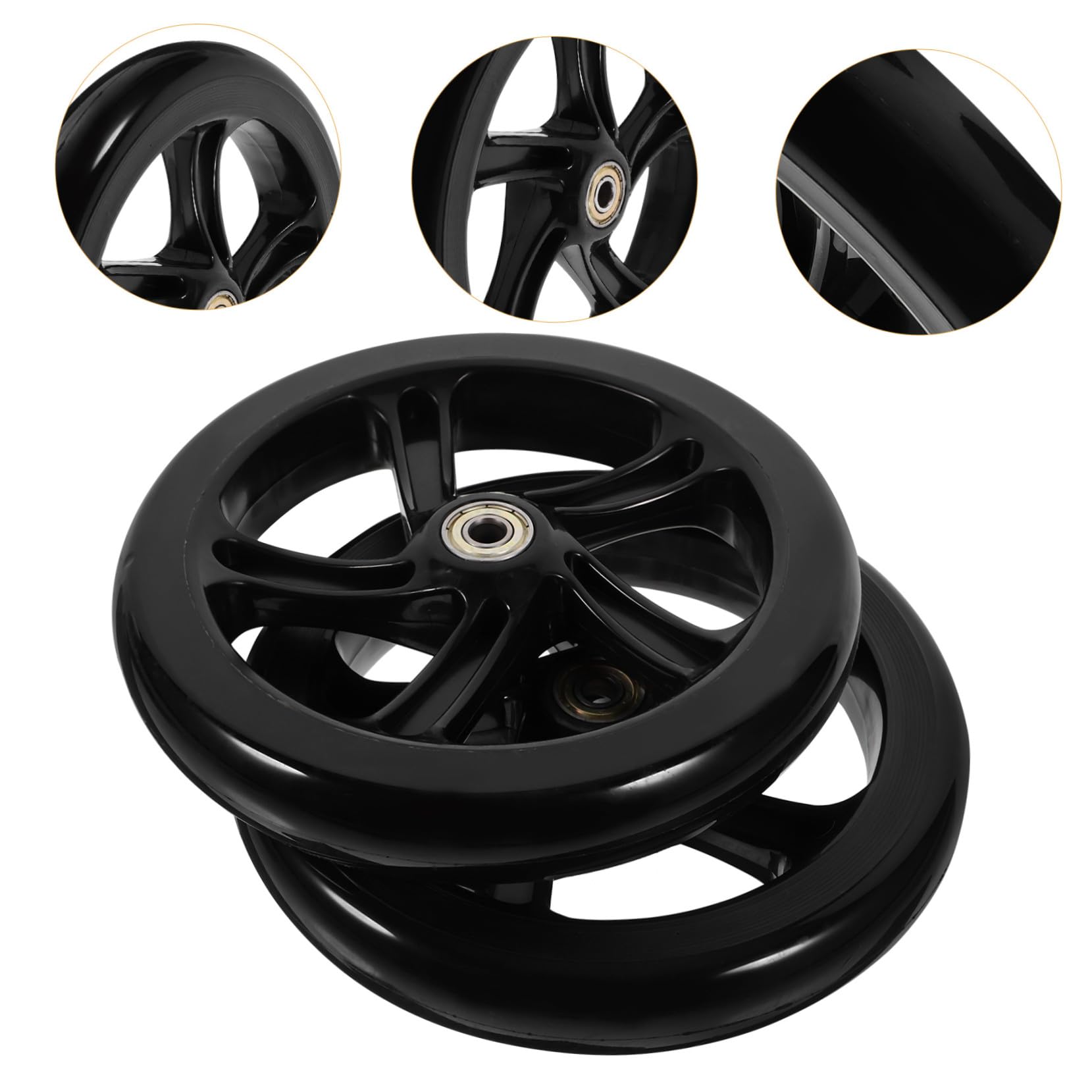 Abaodam Ruedas para Scooter Eléctrico 2 Piezas de 175 Mm Ruedas de PU Resistentes Instalación Rápida Adecuadas para Patinete Acrobático Monopatín