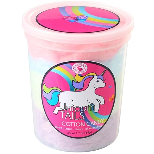 Miniatura 6 de Paquete de 6 cajas de regalo de tinas de caramelo de algodón para niños, incluyendo chicle, unicornio, arcoíris agrio, ideas únicas de pelusa