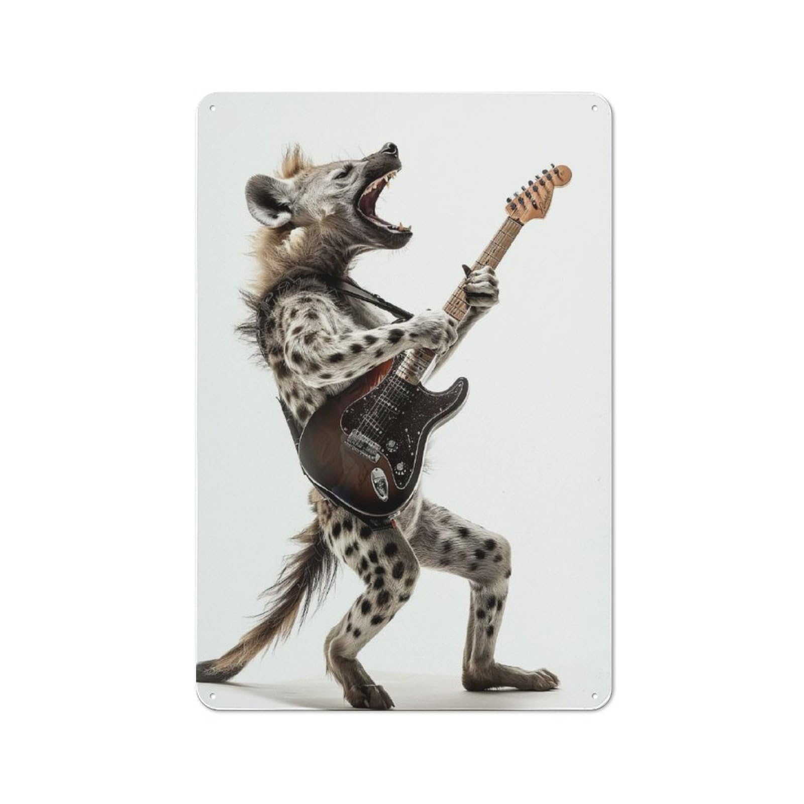 Junmoney Style-12 Hyena Guitar Garden Room Metal Sign 30X20cm, Vintage Shed Wall Decor For Conservatory, Home Bar Or Utility Room