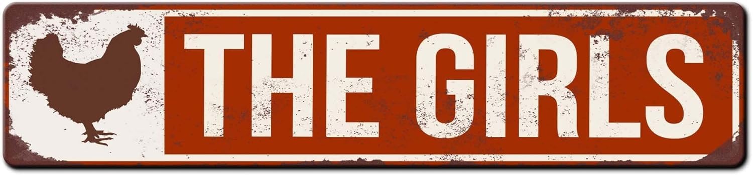 The Girls Chicken Coop Sign - Rustic Tin Sign,4x16 Inch