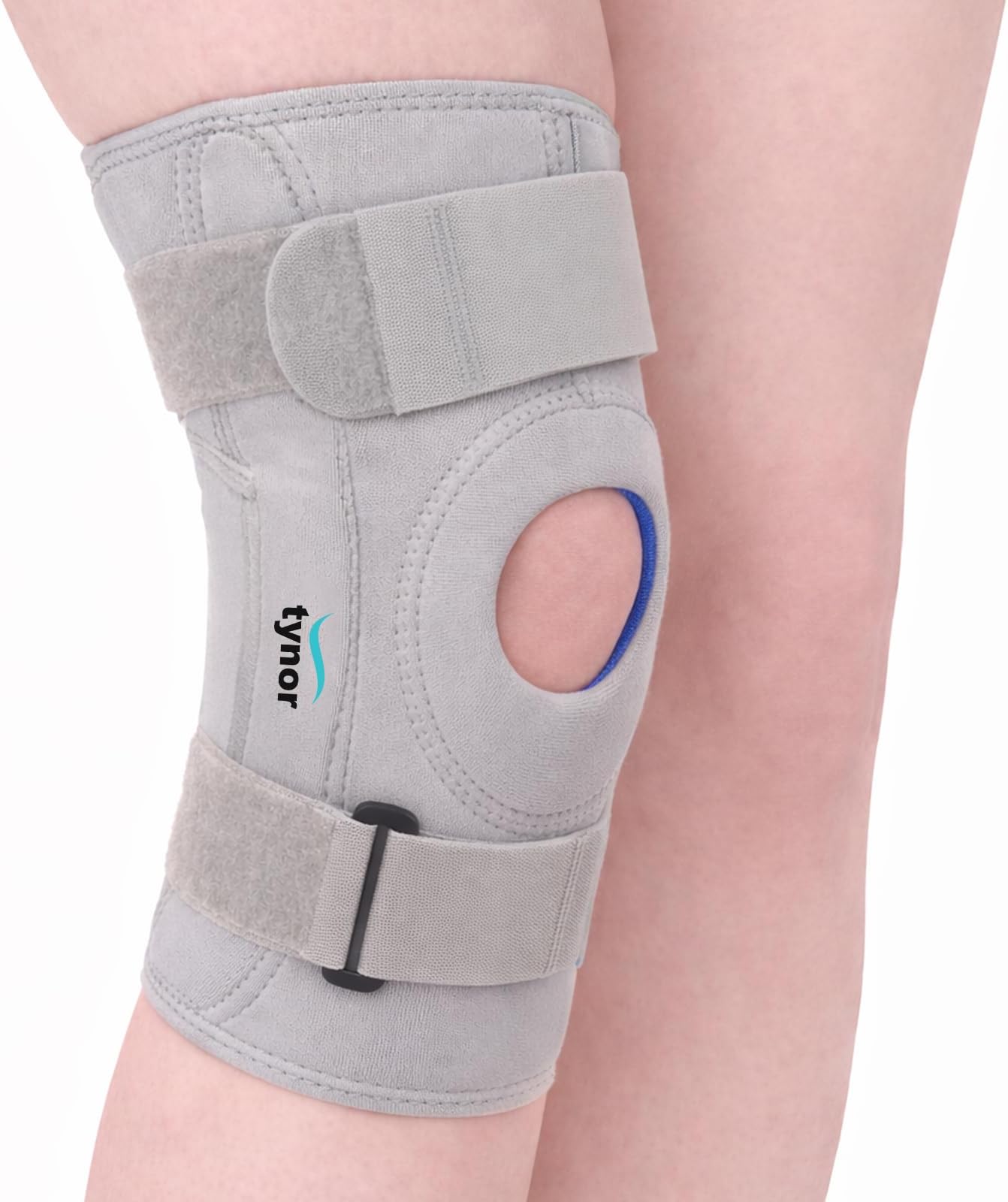 Hinged Knee Brace with Double Strap Adjustable Neoprene Knee Support For Men & Women, Arthritis, Meniscus Tear, ACL with Open Patella with Removable Metal Hinges & Side Stabilizers (Small)