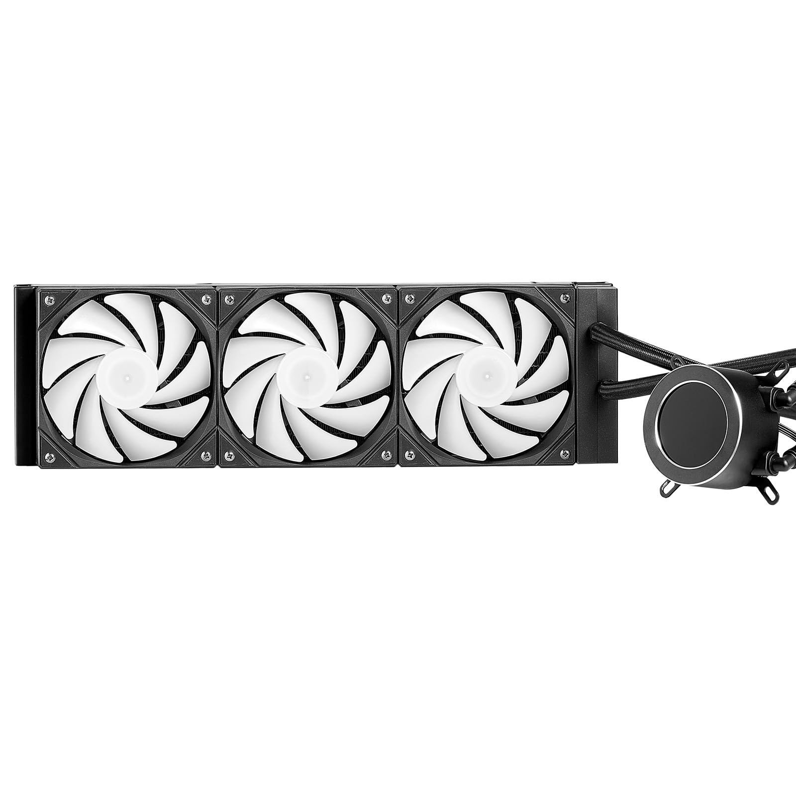 VEVOR Chłodnica cieczy CPU, AIO-CPU – 3 x wentylator i pompa PWN 120 mm, chłodzenie wodą PC z wyświetlaczem LCD 5,3 cm i światłem ARGB, do Intel 115X/1366/2011/1700/1200, AMD AM4/AM5