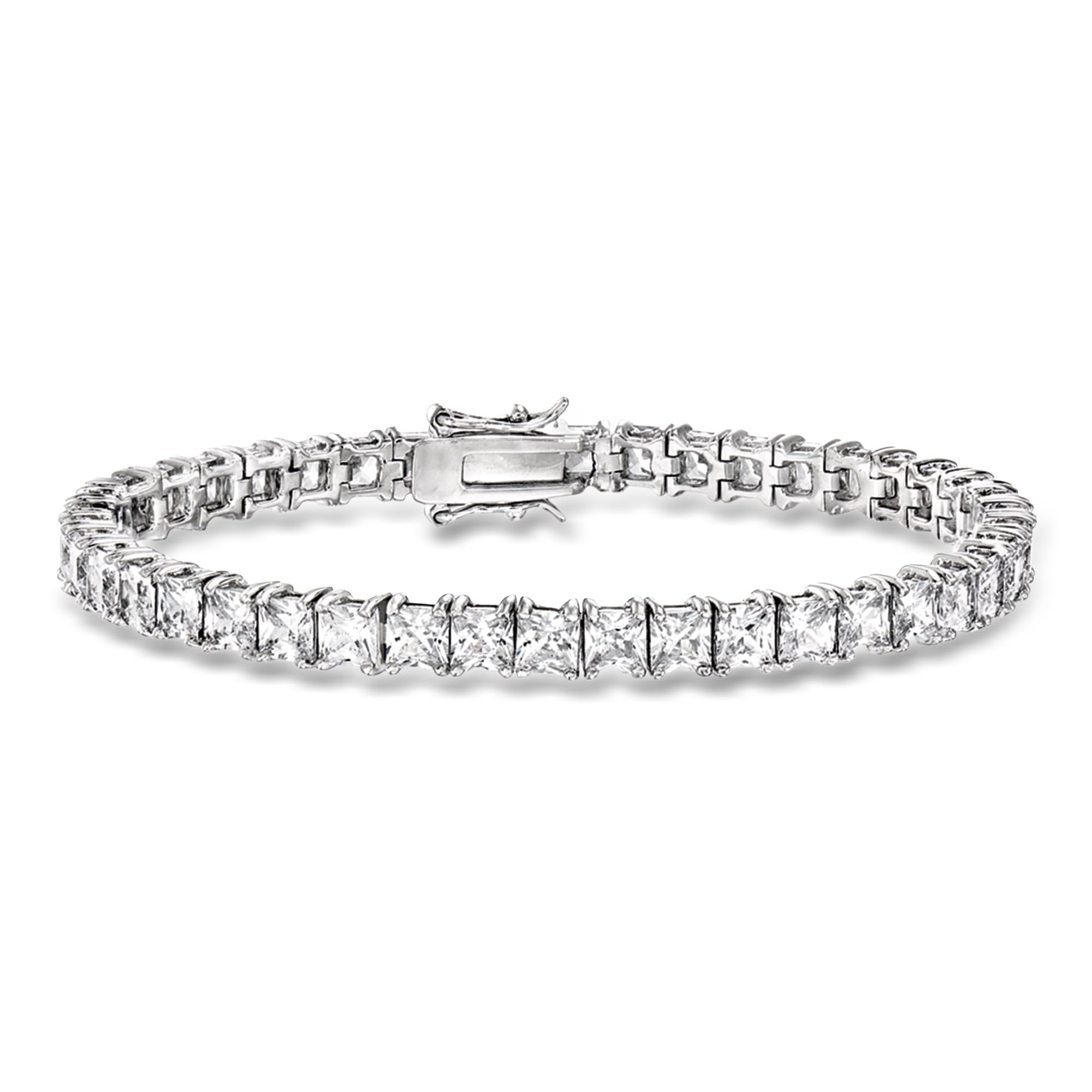 Ross-Simons 16.00 ct. t.w. Princess-Cut CZ Tennis Bracelet in Sterling Silver