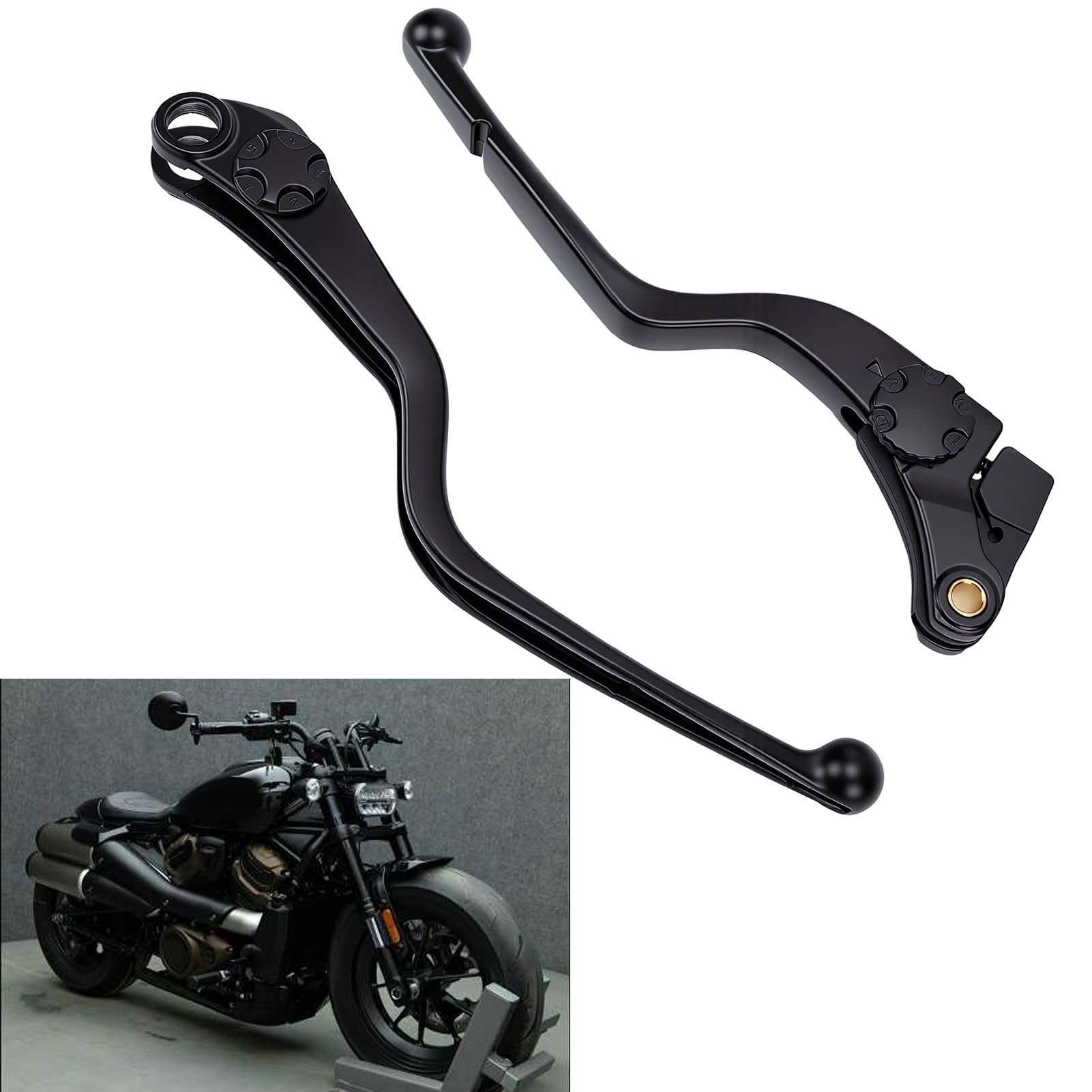 Ausla Zestaw Dźwigni Hamulca i Sprzęgła do Motocykla, 2 szt., Zamienne Dźwignie Hamulca do Motocykla dla RA1250 RA1250S 2021-2024 RH975 2022-2024 RH1250S 2021-2024
