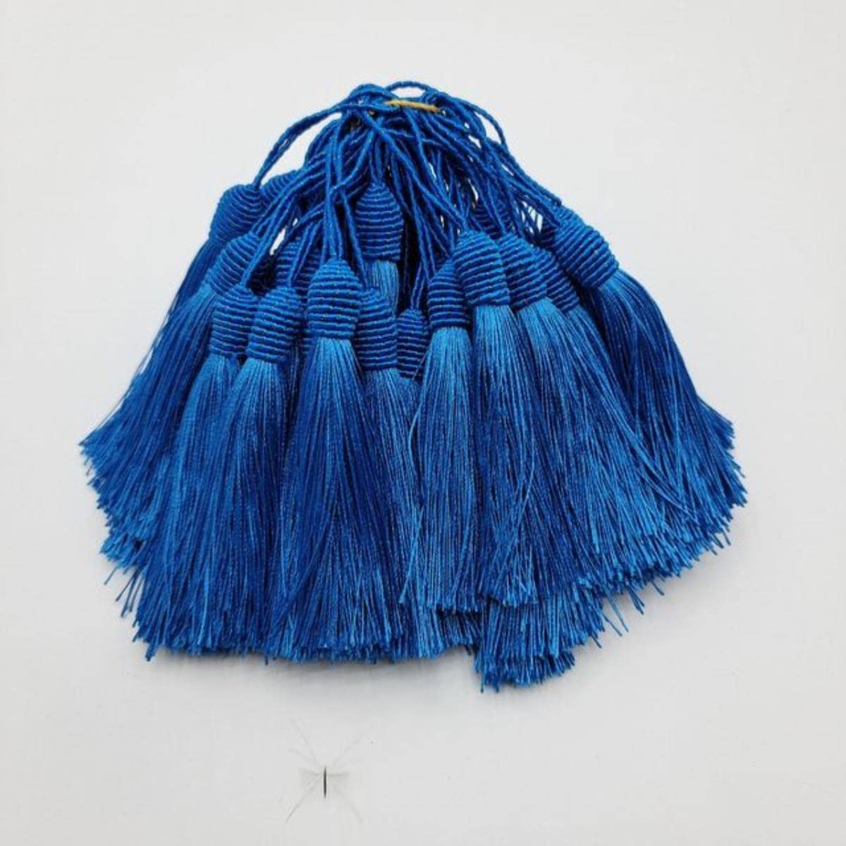 2-100 sztuk/partia 15 cm wiszące liny jedwabne frędzle Fringe szycia pomponem wykończenia kluczowe frędzle dla majsterkowiczów upiększyć akcesoria do zasłon-50 sztuk, Sapphire 11 (głęboki niebieski
