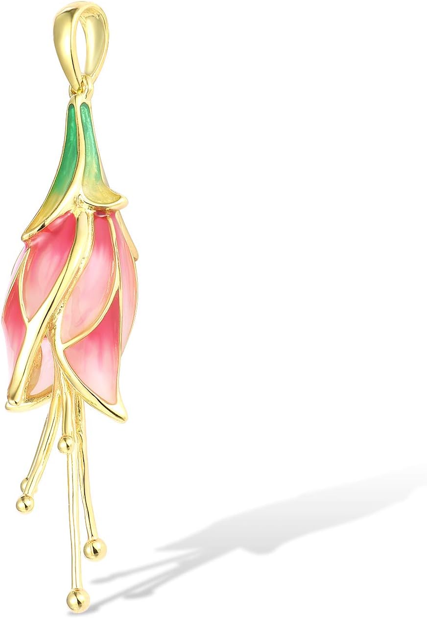 Santuzza 925 Sterling Silver Handmade Enamel Flower Pendant for Women - Image 2