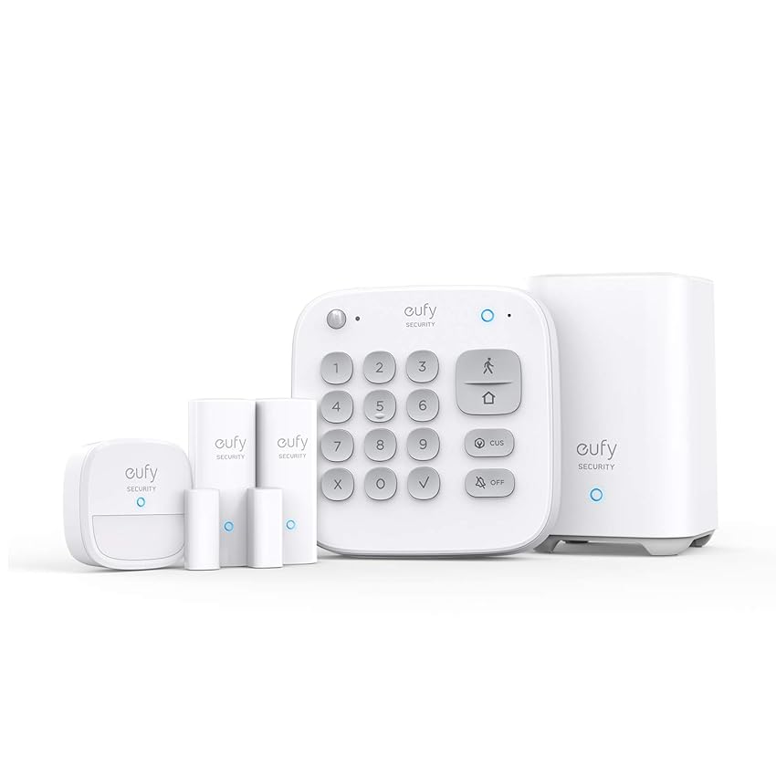 Immagine del prodotto Kit di allarme domestico da 5 pezzi eufy Security, sistema di sicurezza domestico, tastierino, sensore di movimento, 2 sensori di ingresso, controllo da app, collegamento a eufyCam