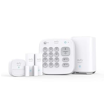 eufy Security 5-Piece Home Alarm Kit, Home Security System, Keypad, Motion Sensor, 2 Entry Sensors, Home Alarm System, Control from The App, Links with eufyCam