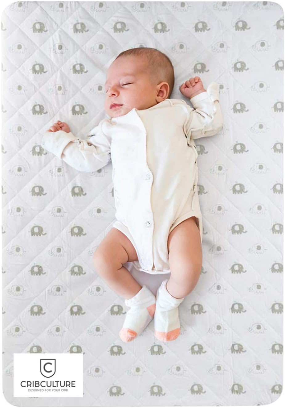 CC Pack N Play Mattress Pad Cover Protector, Fitted and Padded Baby Playard Mattress Pad for Pack and Play, Portable Mini Crib, Play Yard, Hypoallergenic Topper Pads, Washer, Dryer Safe