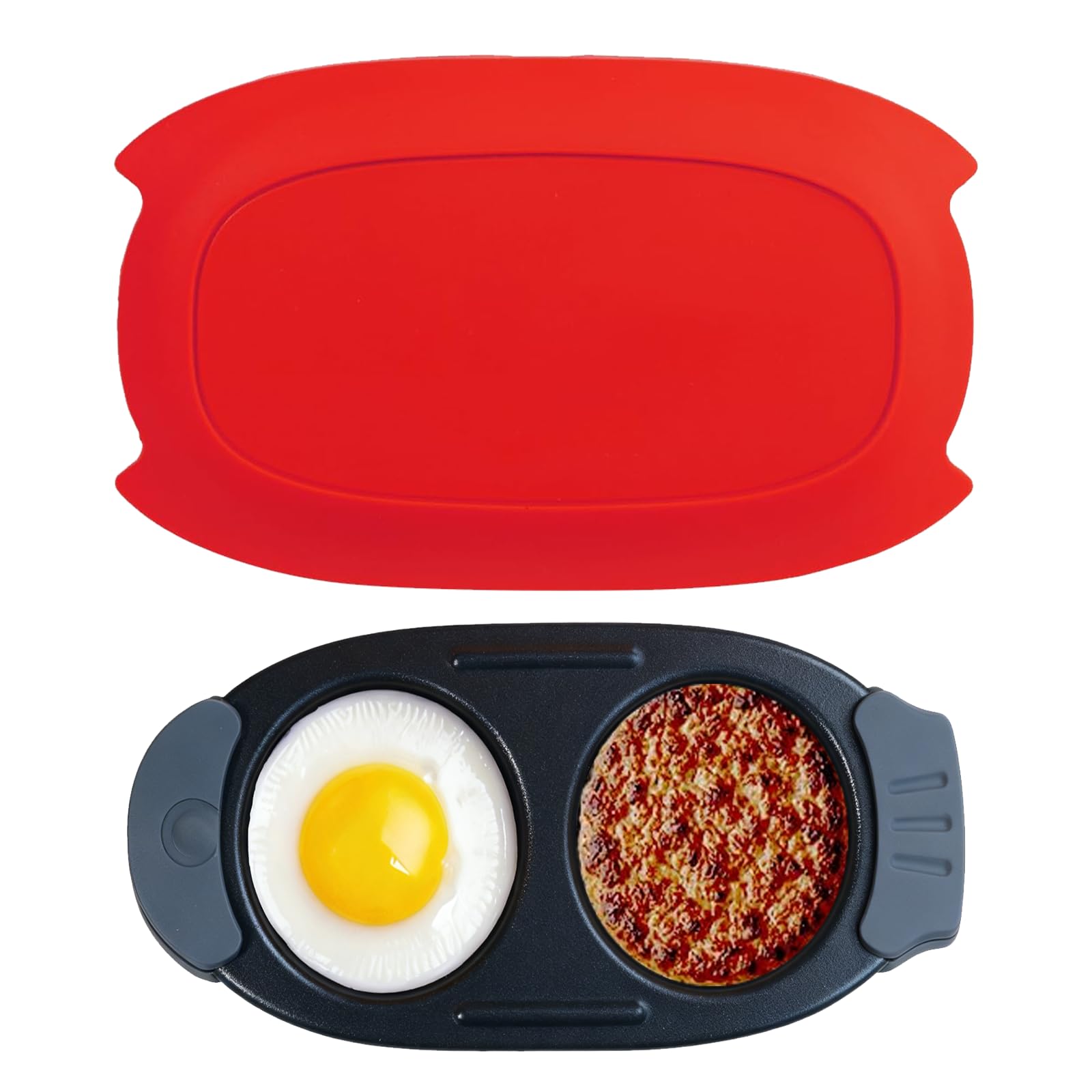 Cuit œuf micro-onde 2-en-1 et cuiseur multifonction blanc pour la cuisine