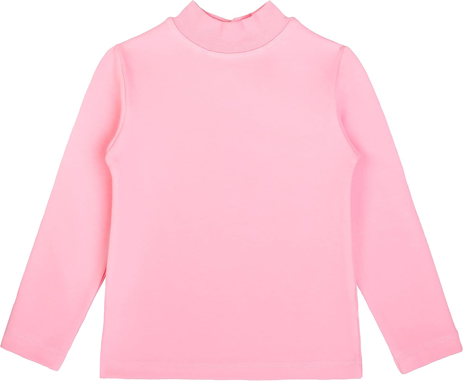 Lilax Girls' Basic Long Sleeve Mock Turtleneck Cotton T-Shirt