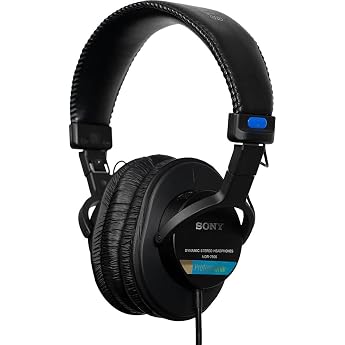 Sony MDR-7506 Closed-Back Studio Monitor Headphones - Wired, 10Hz to 20kHz Frequency Range, Good for Studio Recording &amp; Mixin