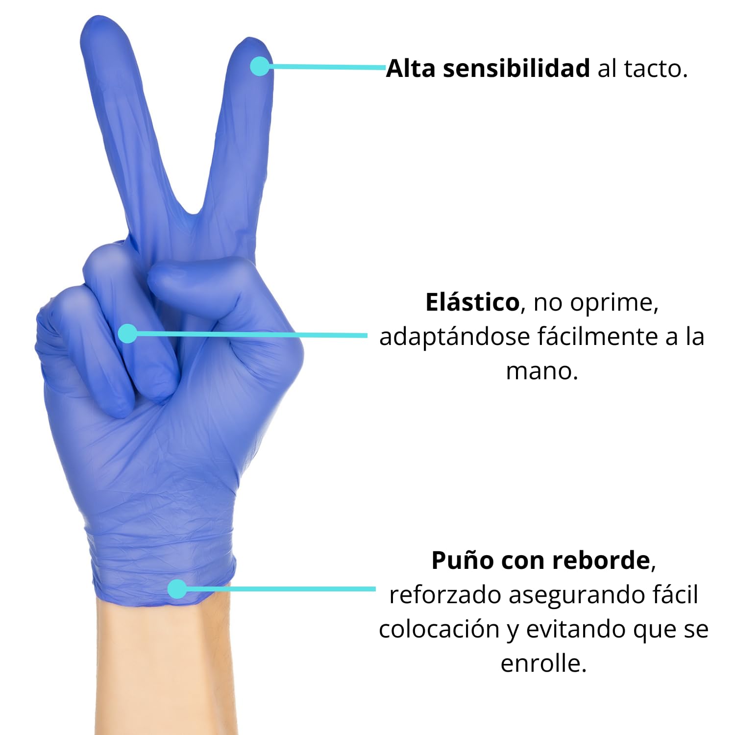 Guante de nitrilo azul Soft Touch Caja Talla Grande 10 cajas de 100 unidades
