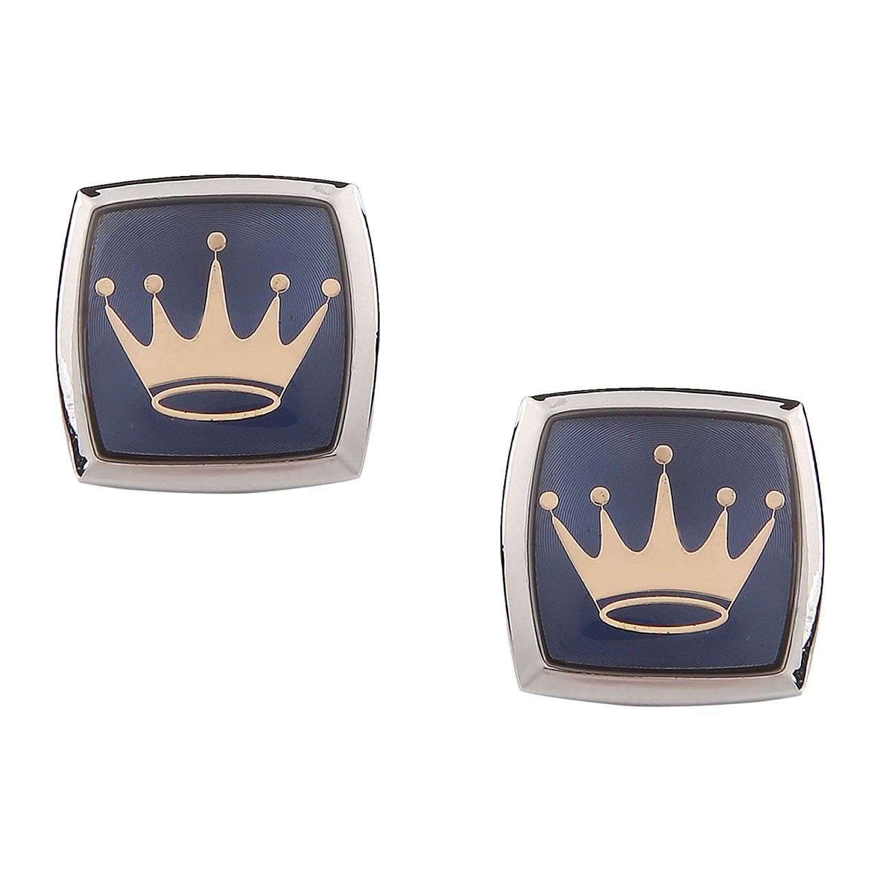 Cufflinks For Men Silver Blue Crown Design For Office Corporate Party French Cuff Shirts Shirt Suit Blazer In A Gift Box Tsbzzsil1066