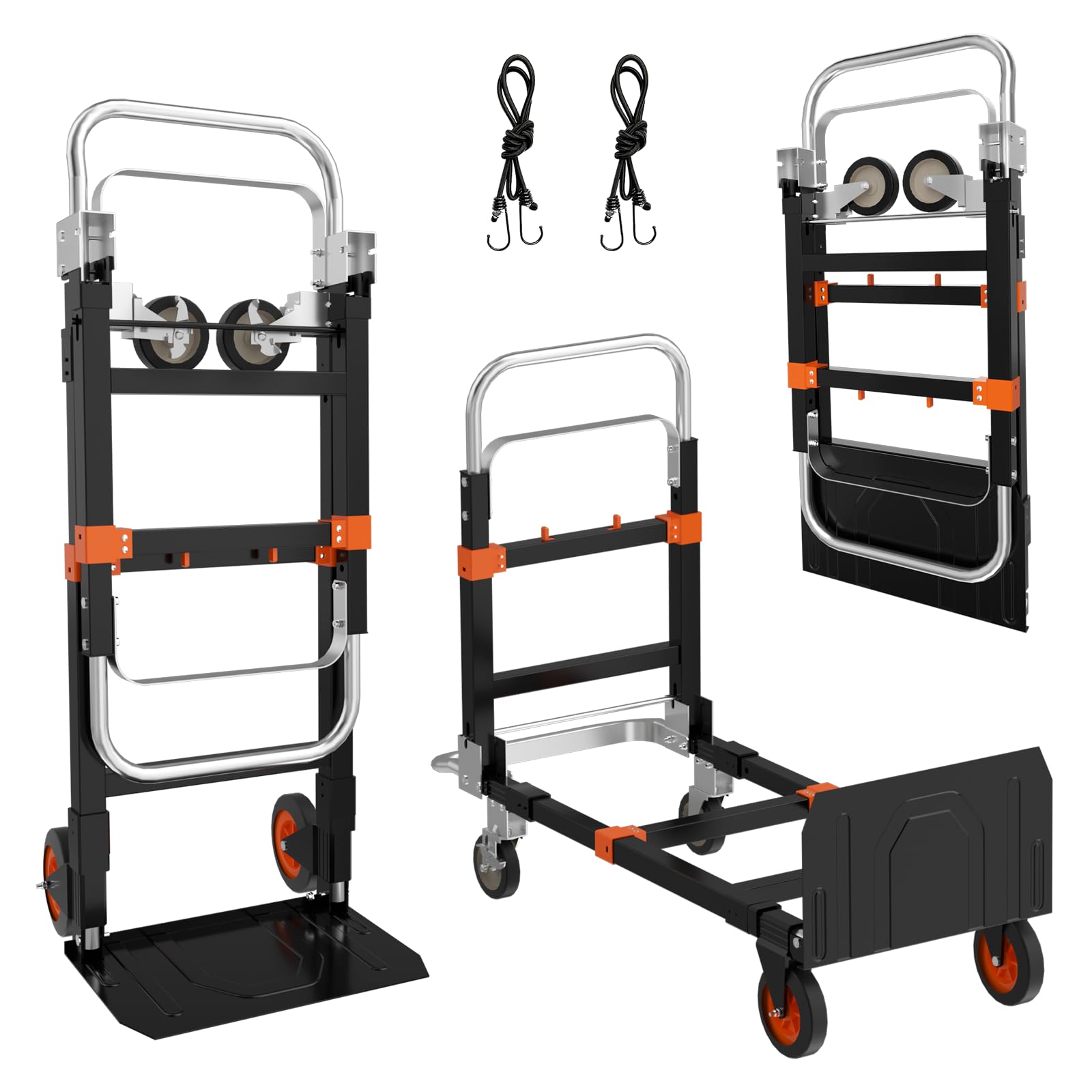 3-in-1 Folding Hand Truck - 600Lbs Capacity -12