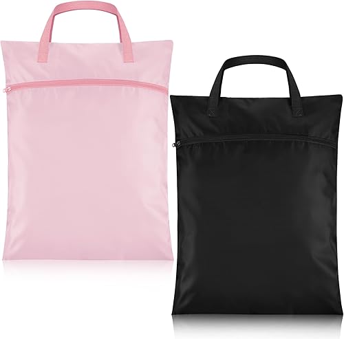 2 bolsas de lavandería de viaje impermeables con asa, bolsa de ropa sucia para viajes, cesta de lavandería colgante con dos bolsillos con