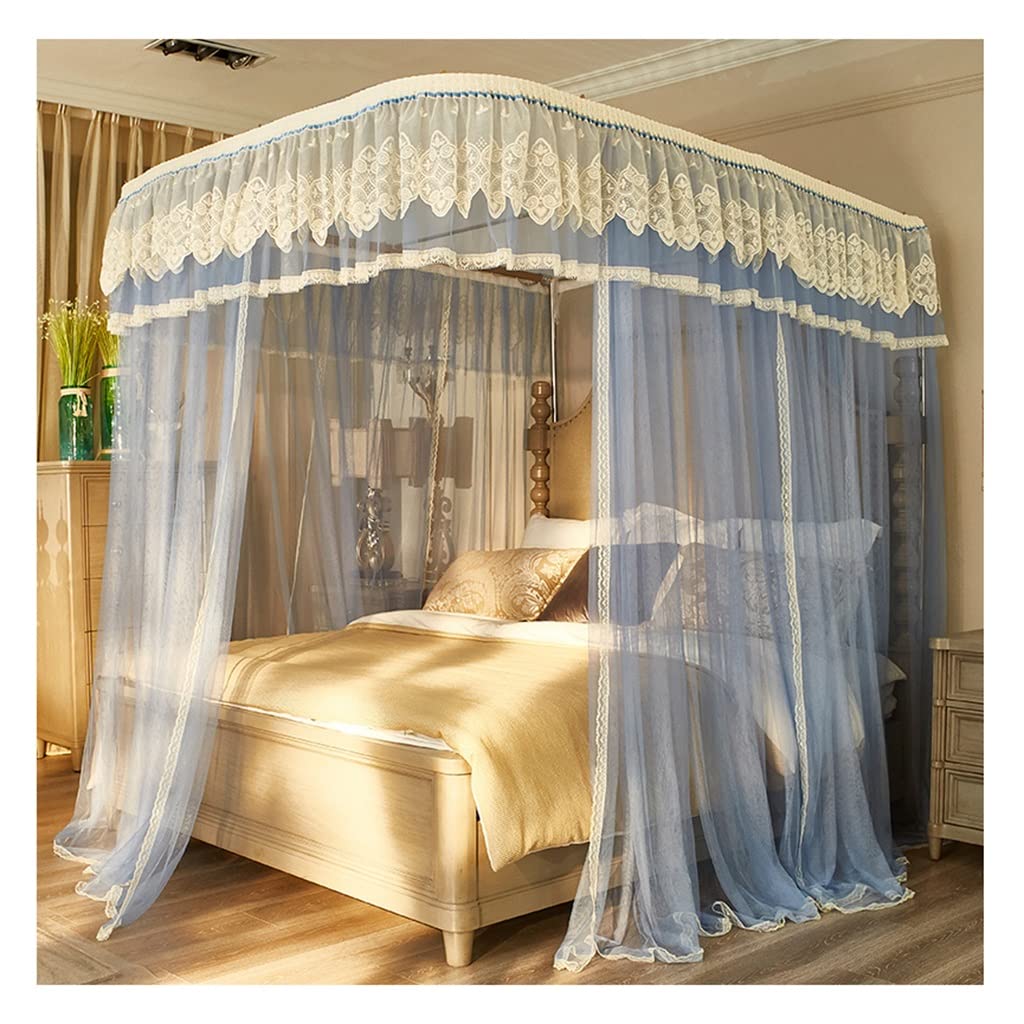 GJMSSMY bed tent，Bed Canopy U-Shaped Princess Wind Mosquito Net, Blackout, Windproof and Dustproof Bed Canopy, with Stainless Steel Bracket (Color : A3, Size : 180x200x210cm)