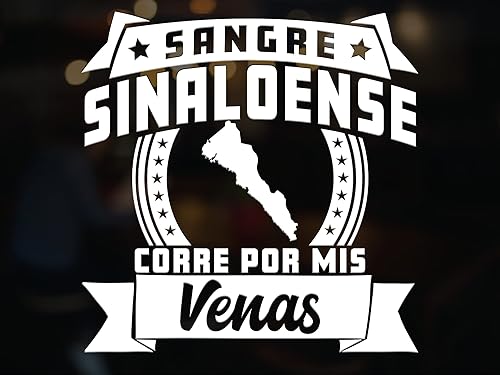 Miniatura 3 de Pegatinas para Carros Sangre Sinaloense Corre por mis Venas Calcomanias para Autos Sinaloa México Adhesivo para Camiones Patrimonio Latino