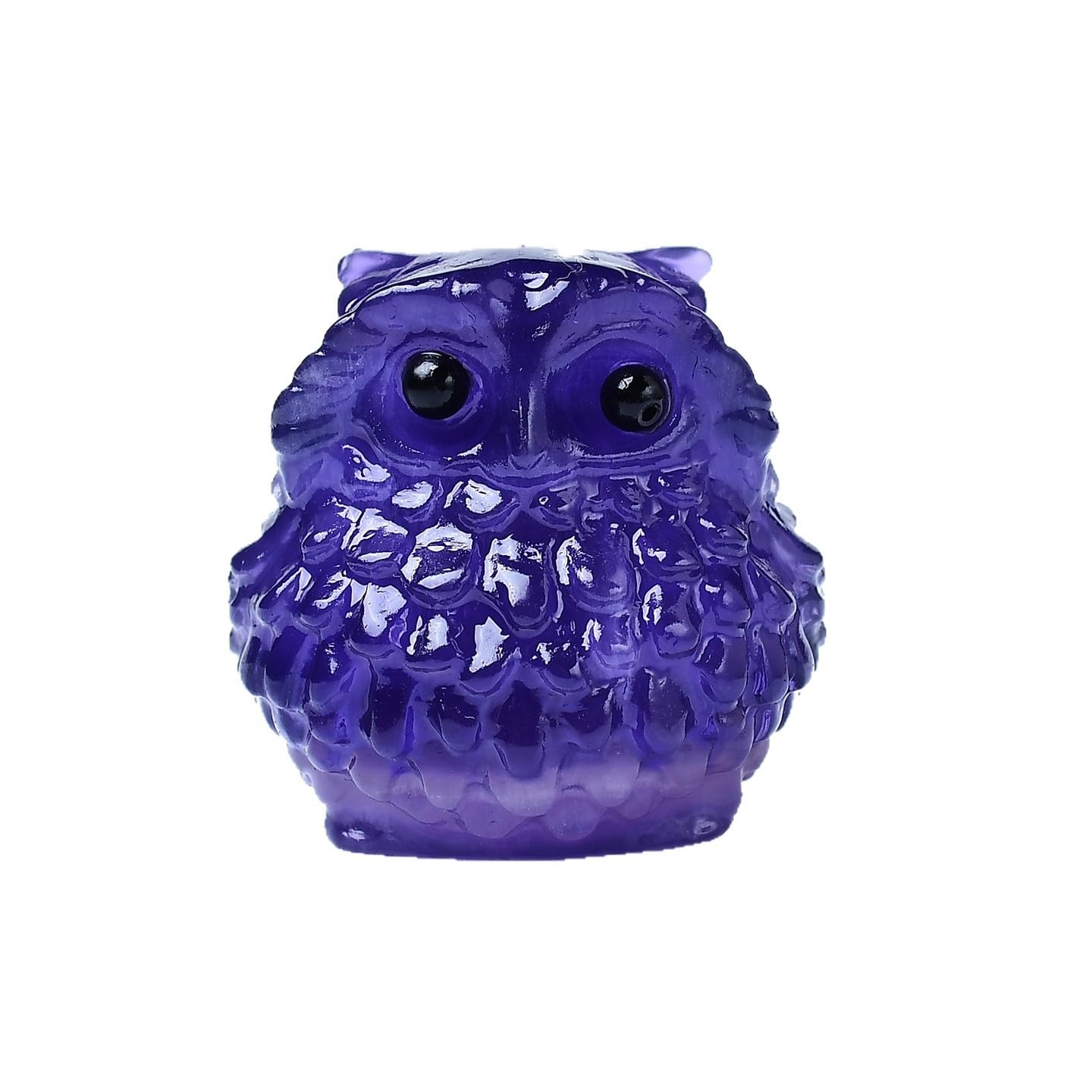 Pknvkzidk One Color Purple Fluorite Owl Crystal Figurine – 1.6 × In Hand-Carved Raw Stone Sculpture, Décor Ornament For Home Office Gift