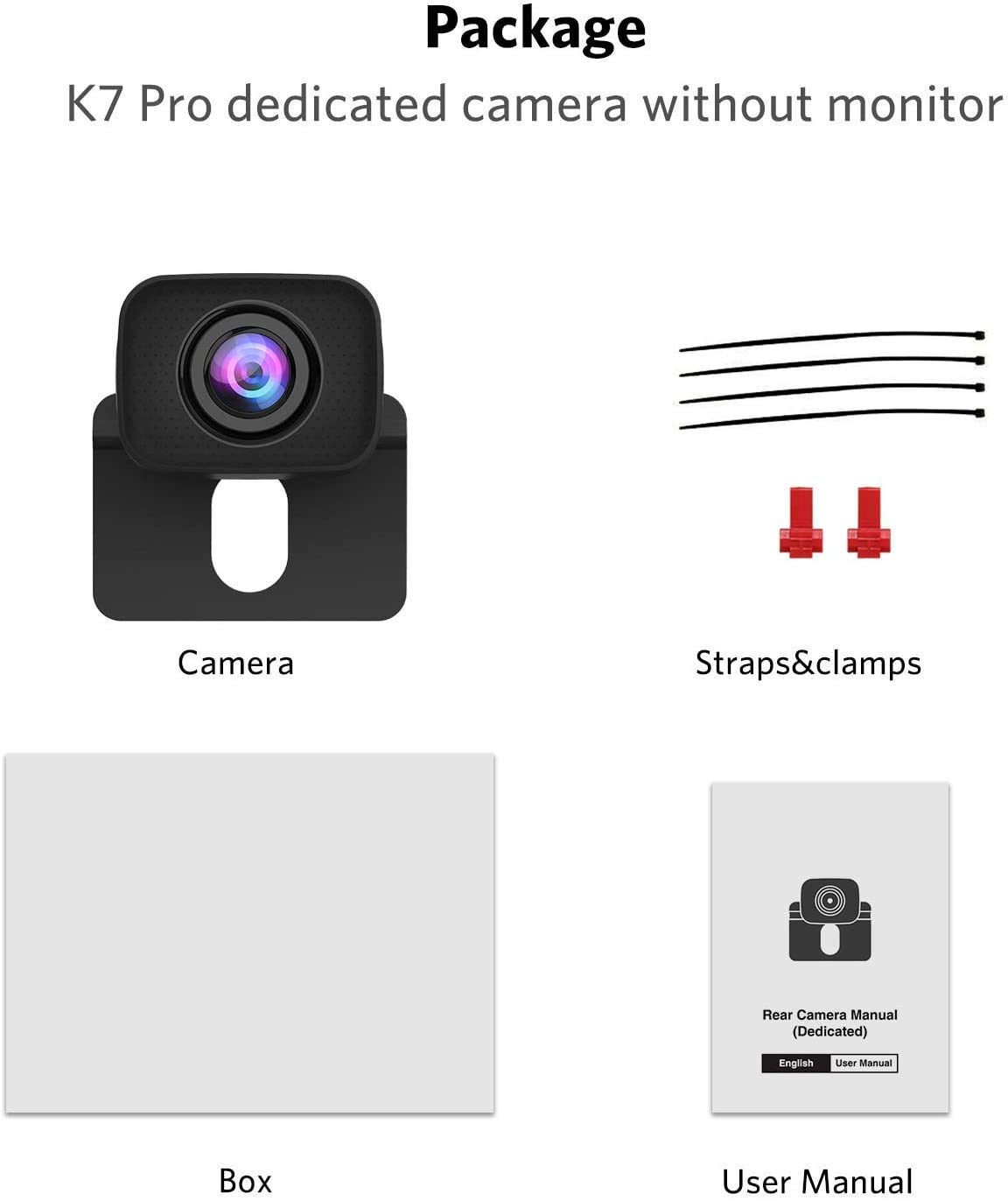 Telecamera Retromarcia Digitale Wireless per K7PRO, Telecamera per Retrovisione Impermeabile IP68 con Visione Notturna