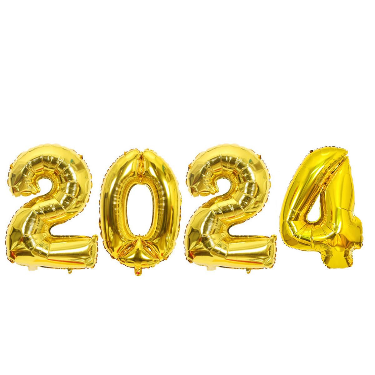 Yamibobo 32 Inch Gold 2024 Number Balloons Numbers, 2024 Balloons Gold New Years Eve Party Supplies 2024 Happy New Year Decorations Gold Balloons Decorations, New Years Eve Party Decorations