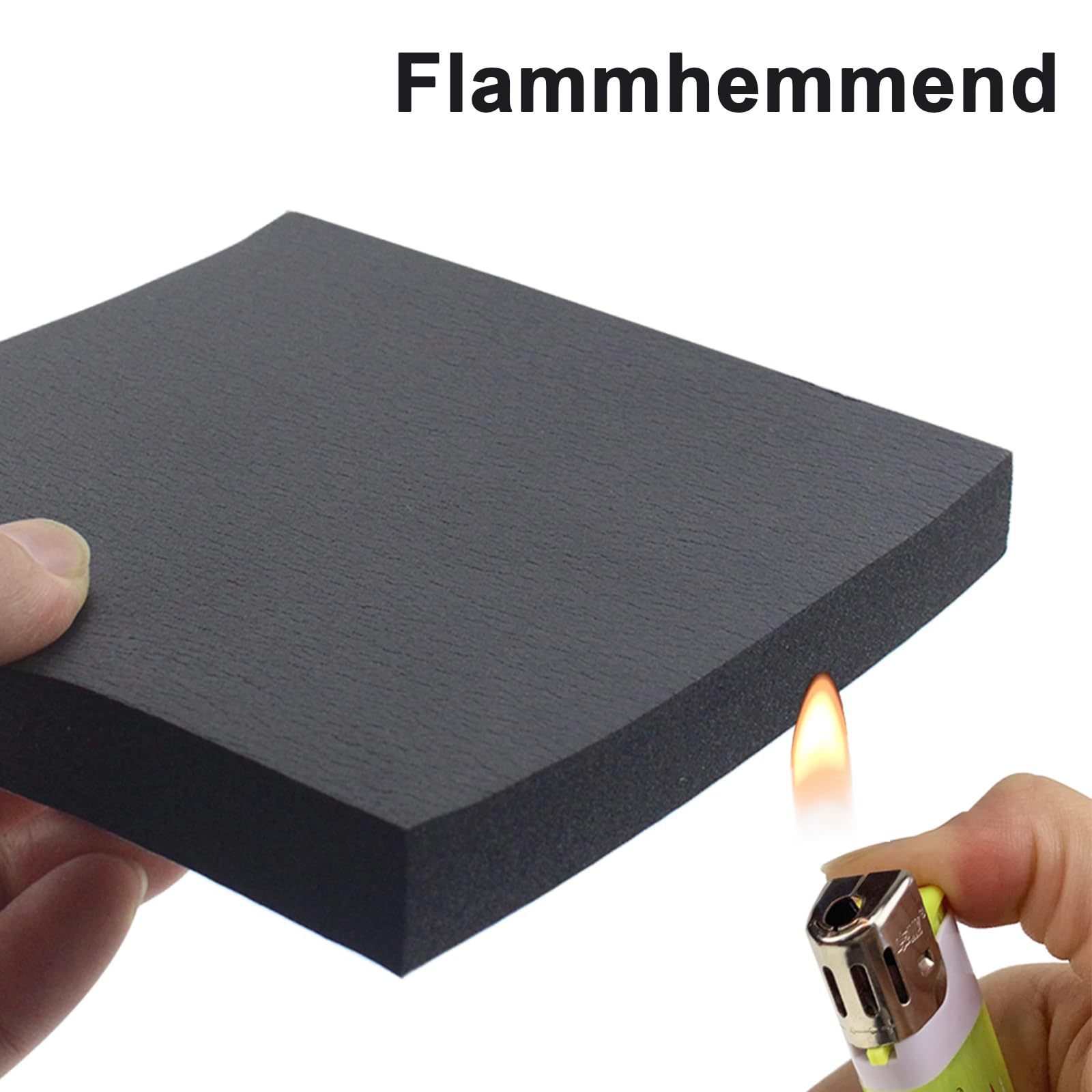 Selbstklebende Schaumstoffplatte, 4 Stück Schwarze Moosgummi Selbstklebend Platte 300 x 200 x 20mm Schaumstoff Platten, rutschfeste Schaumstoffmatte für Möbel DIY-Projekte Verzierung