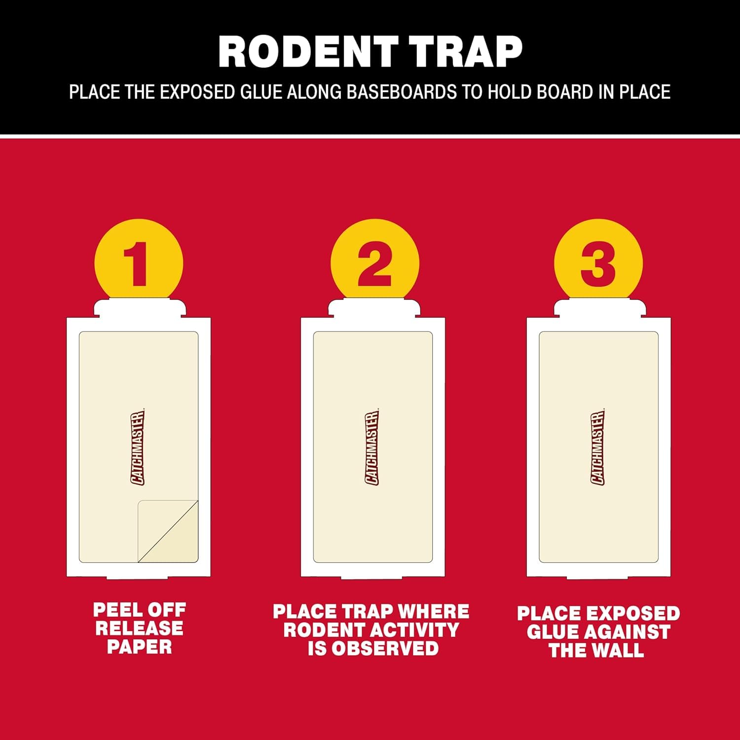 Catchmaster Small Mouse and Insect Glue Boards, 75-Pack Mouse Traps Indoor for Home, Sticky Pest Control Adhesive for Catching Bugs, Rats & Rodents, Bulk Glue Traps