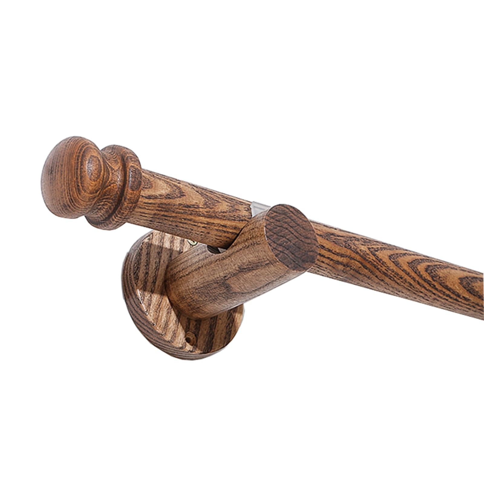 GLDYTVF Single Walnut Wood Curtain Rod, 29mm Diameter, Handcrafted Smooth Finish, 140cm (55.1inch) Long, Ideal for Bedroom Bay Windows, Elegant Drapery Solution.