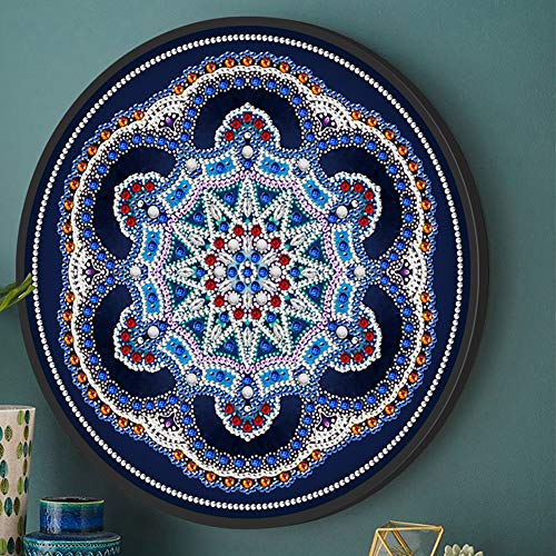DIY Diamond Painting Pendants with Frame and Tassel Wall Art Picture Mural Poster Cross Stitch Embroidery Mosaic Kit 5D Painting by Number Home Decoration Pack of 2 (Mandala)