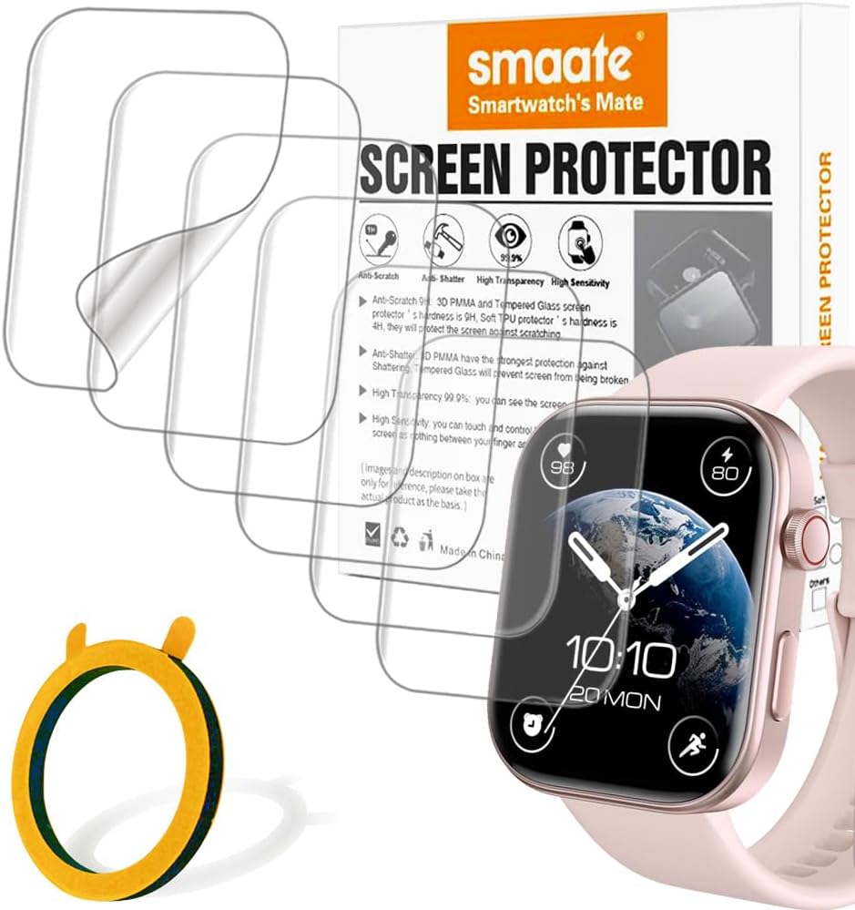 3D Screen protectors Compatible with 1.99” GTX12 Fitpolo ENOMIR Tensky Veryfit Smart Watch, 3 Piece, Full Coverage, Anti-shatter : Cell Phones & Accessories