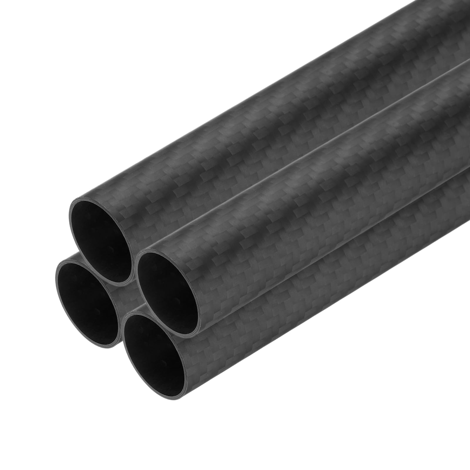 QUARKZMAN 4uds Carbono Fibra Tubo 20 x 22 x 330mm Mate Superficie Varilla 3K Rollo Envuelto Puro Carbono Redondo Tubo para RC Avión Multicóptero