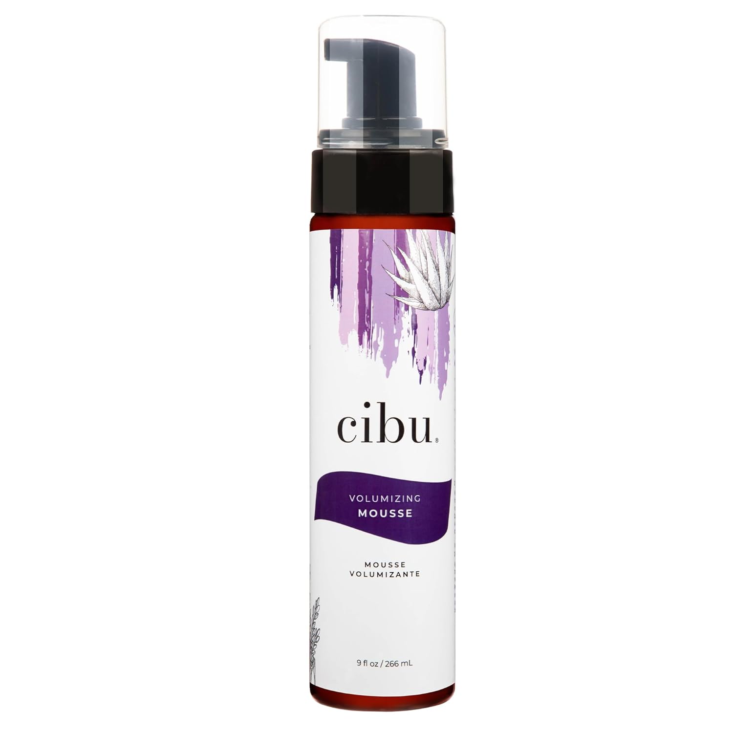 CIBU Volumizing Mousse | Travel Size Fine Hair Thickening Mousse | Strong Hold | Ultra Lightweight | Shine | Nutrient-Rich Aloevera, Rice Protein, Sunflower Seed Extract | 9oz