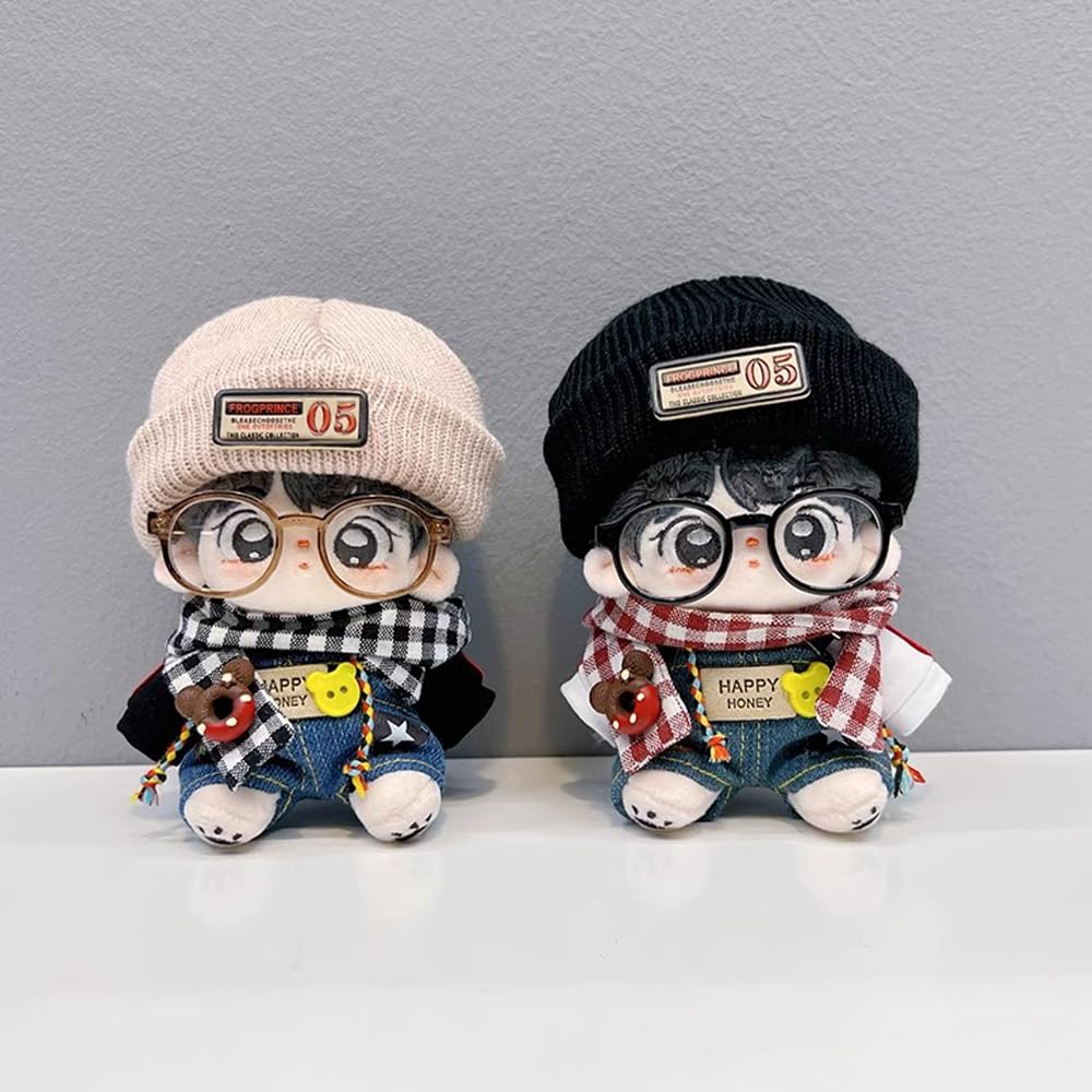 Niannyyhouse Doll Clothes 6-Piece Set For 15cm/20cm Plush Toys - Coat, Pants, Scarf, Backpack, Glasses & Shoes (Beige) - View #4