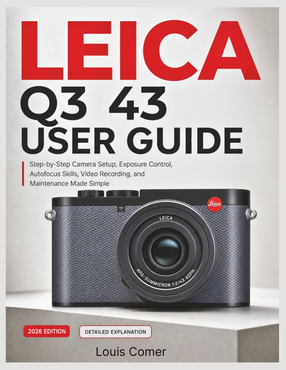 LEICA Q3 43 USER GUIDE: Step by Step Camera Setup, Exposure Control, Autofocus Skills, Video Recording, and Maintenance Made Simple