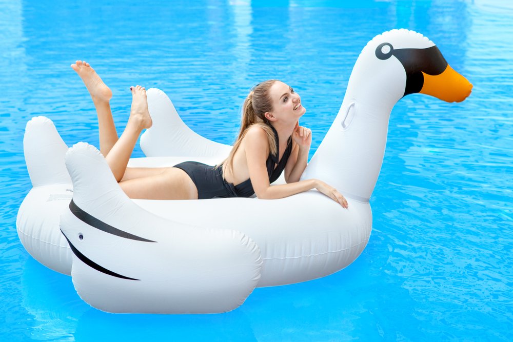 large inflatable swan