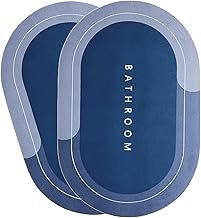 ASW Doormat (Pack of 2) Quick-Dry Anti-Slip Bathroom Mat | Non-Slip Home Print Bathroom Mat | Water-Absorbing Rubber Doormat, for Home, Kitchen, Washroom, Office, Rectangular 60 X 40 cm