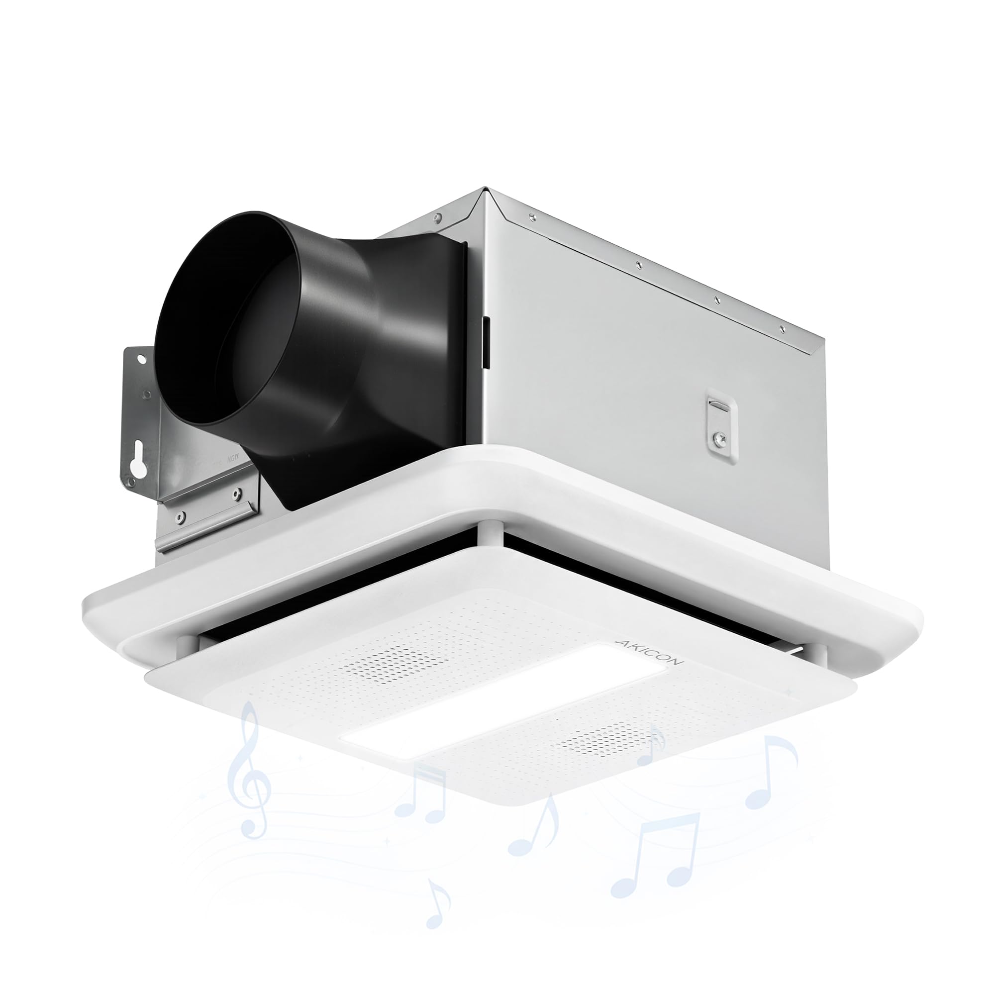 Akicon Bathroom Exhaust Fan with Light, ENERGY STAR, 80 CFM 0.7 Sone Ceiling Mount Shower Vent Fan, 1100lm 3000K/4000K/5000K ceiling fan with light, Dimmable, White