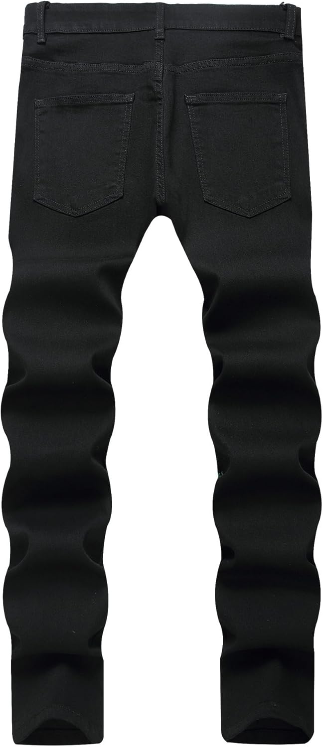 Enrica Men's Casual Printed Jeans Skinny Denim Pants - Image 3