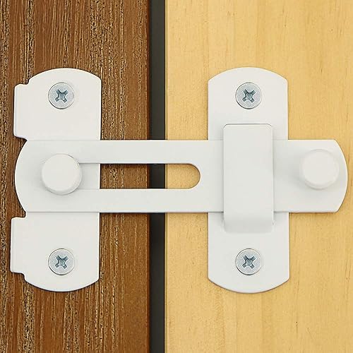 Miniatura 18 de Alise Pestillo de puerta abatible, cerradura de puerta de granero de acero inoxidable de 4 pulgadas, cerradura antirrobo, cerradura de seguridad