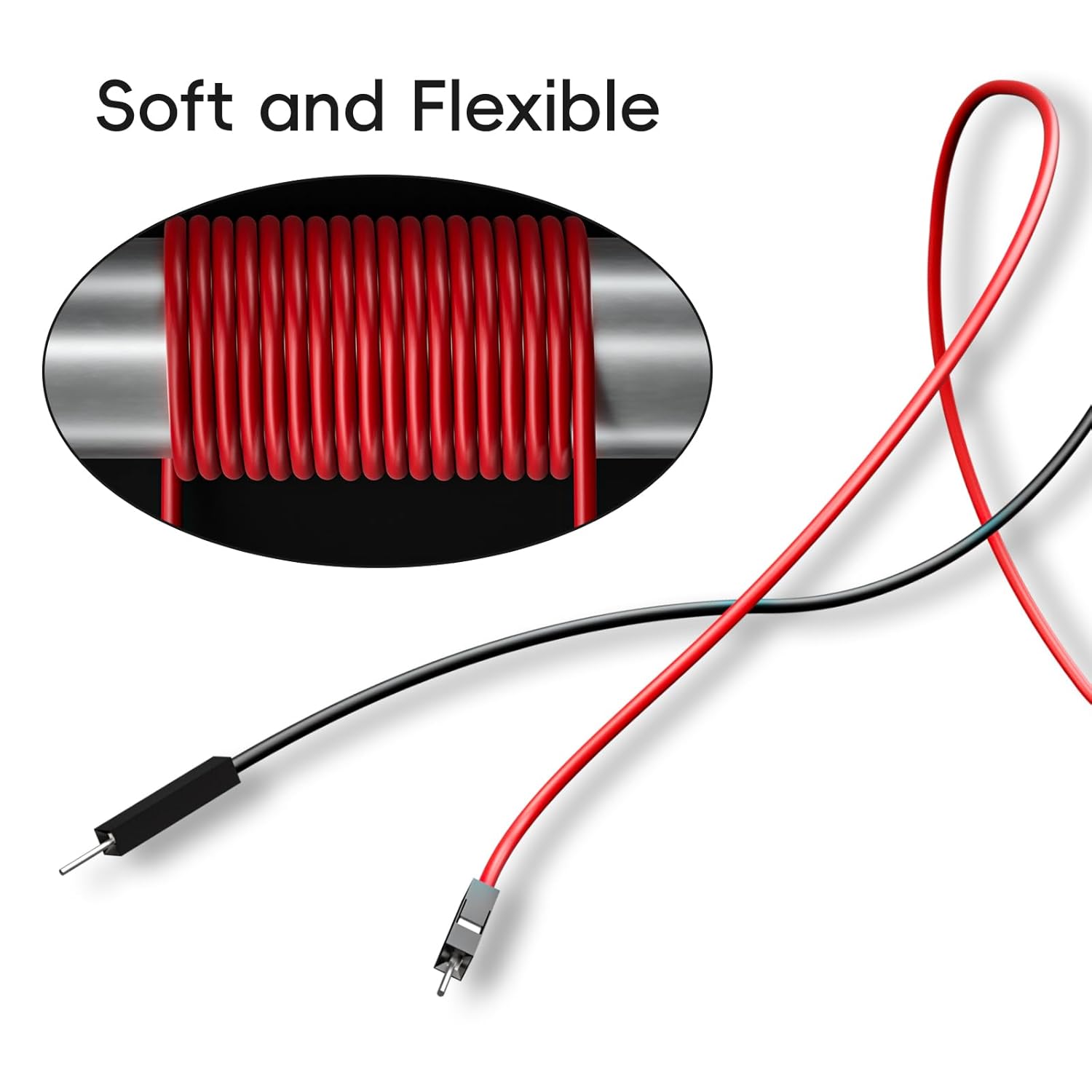 Goupchn Test Hook Clips to Breadboard Male Jumper Wires Soft Flexible Silicone Test Leads for Electrical Testing - Image 4