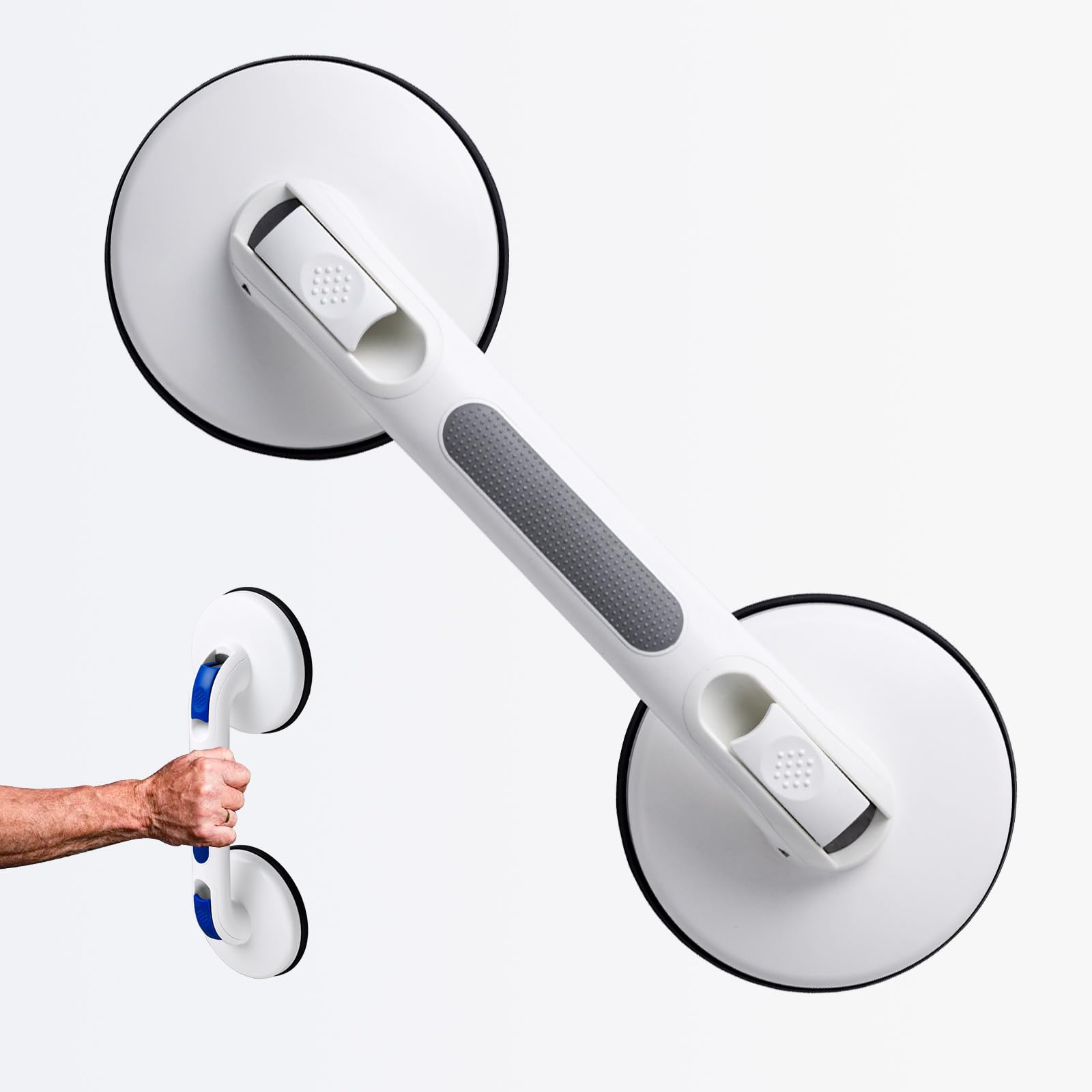 DAREN MEDICAL NEW Shower Handle Shower Grab Bars for Bathtubs and Showers,Strong Hold Suction Cup Grip Grab,Bath Handle Heavy Duty Grab Bars for Handicap Elderly Seniors Bathroom （Grey）